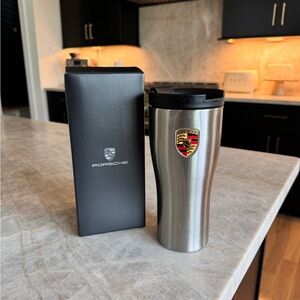 Porsche Stainless Steel Silver Travel Mug